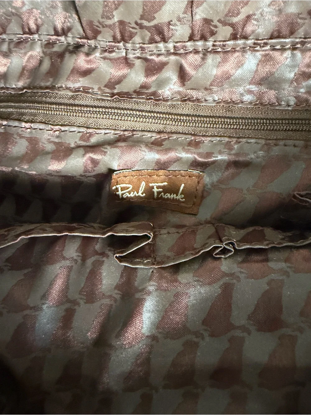 Vintage 2006 Paul Frank Julius Monogram Houndstooth Messenger Bag - AS-IS